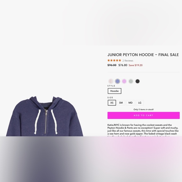 Katie j PEYTON HOODIE EUC (marking as M) - Picture 3 of 3